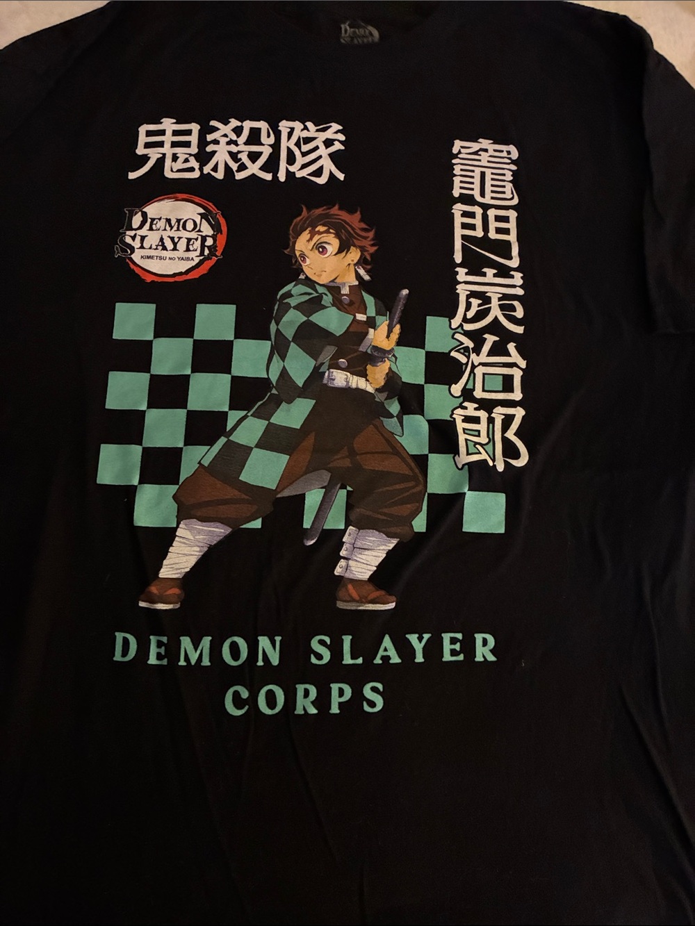 Demon Slayer Corps Tanjiro Graphic Short Sleeve Tee - Black/Green